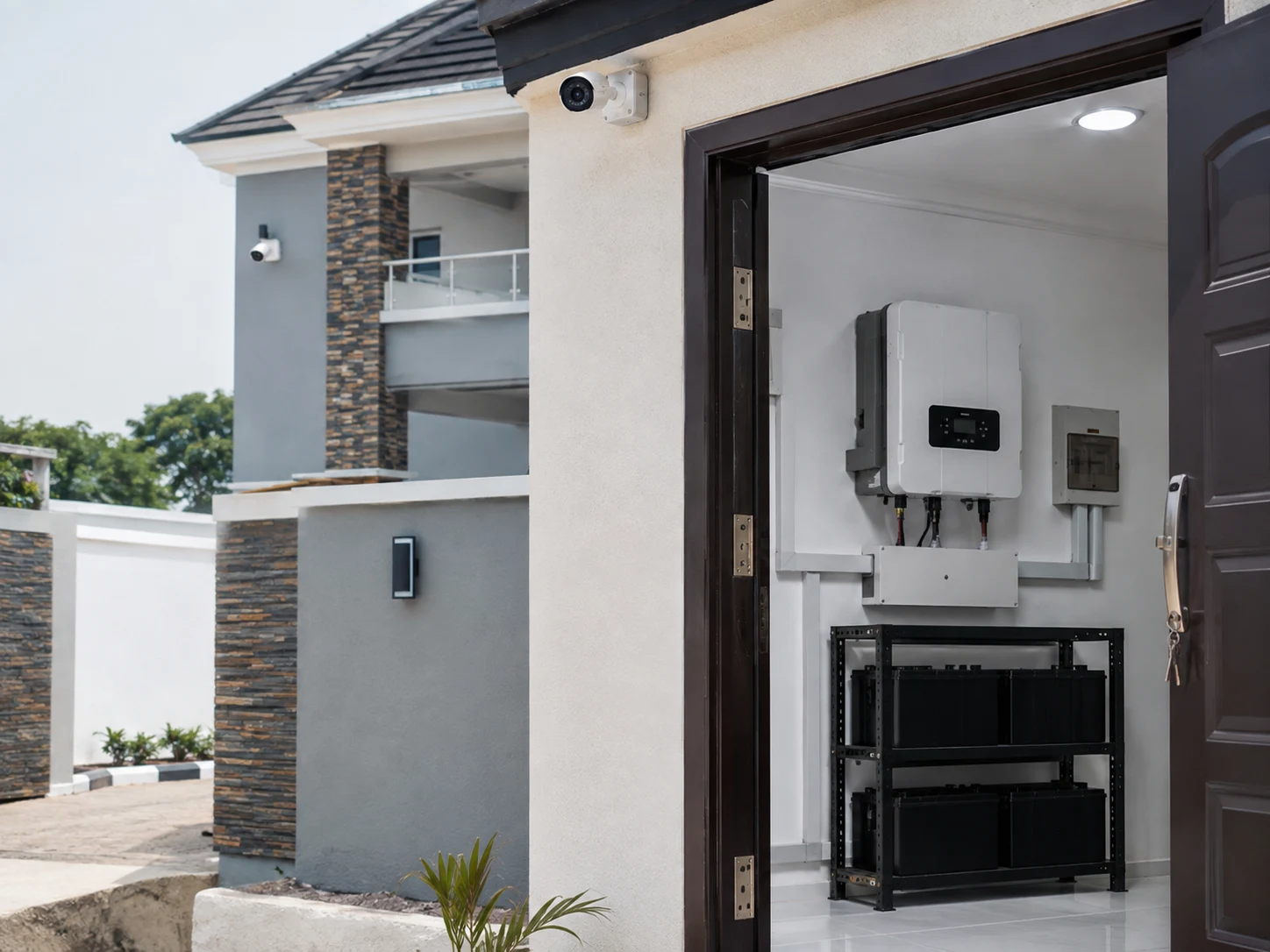 Private residence protected by CCTV and backup inverter power