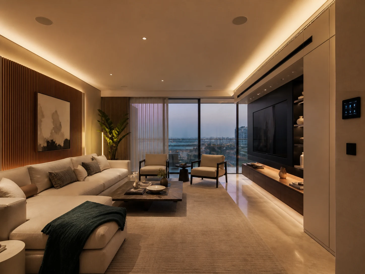 Automated contemporary living room